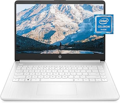 HP Computadora portátil 14, Intel Celeron N4020, 4 GB de RAM, 64 GB de almacenamiento, pantalla HD de microborde de 14 pulgadas, Windows 11 Home, delgada y portátil, gráficos 4K, un año de Microsoft