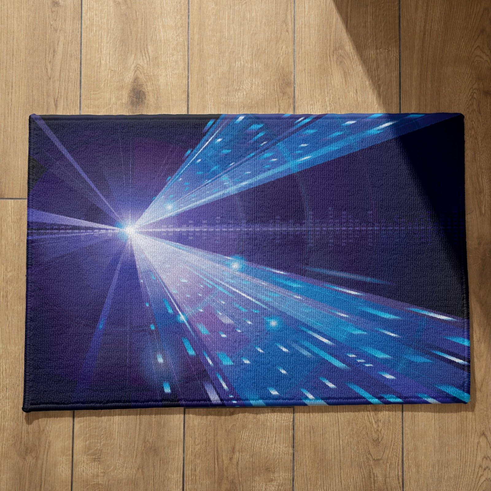 Paillasson interieur bleu antidérapant CEVAN tapis de porte entrée ultra mince 50x80