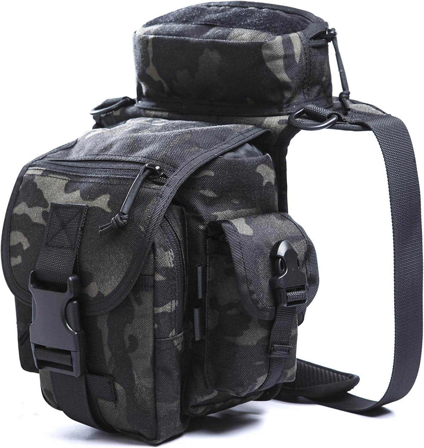ANTARCTICA Waterproof Military Tactical Drop Leg Pouch Bag Type B Cross Over Leg Rig Outdoor Bike Cycling Hiking Thigh Bag (Dark Black) : Sports & Outdoors