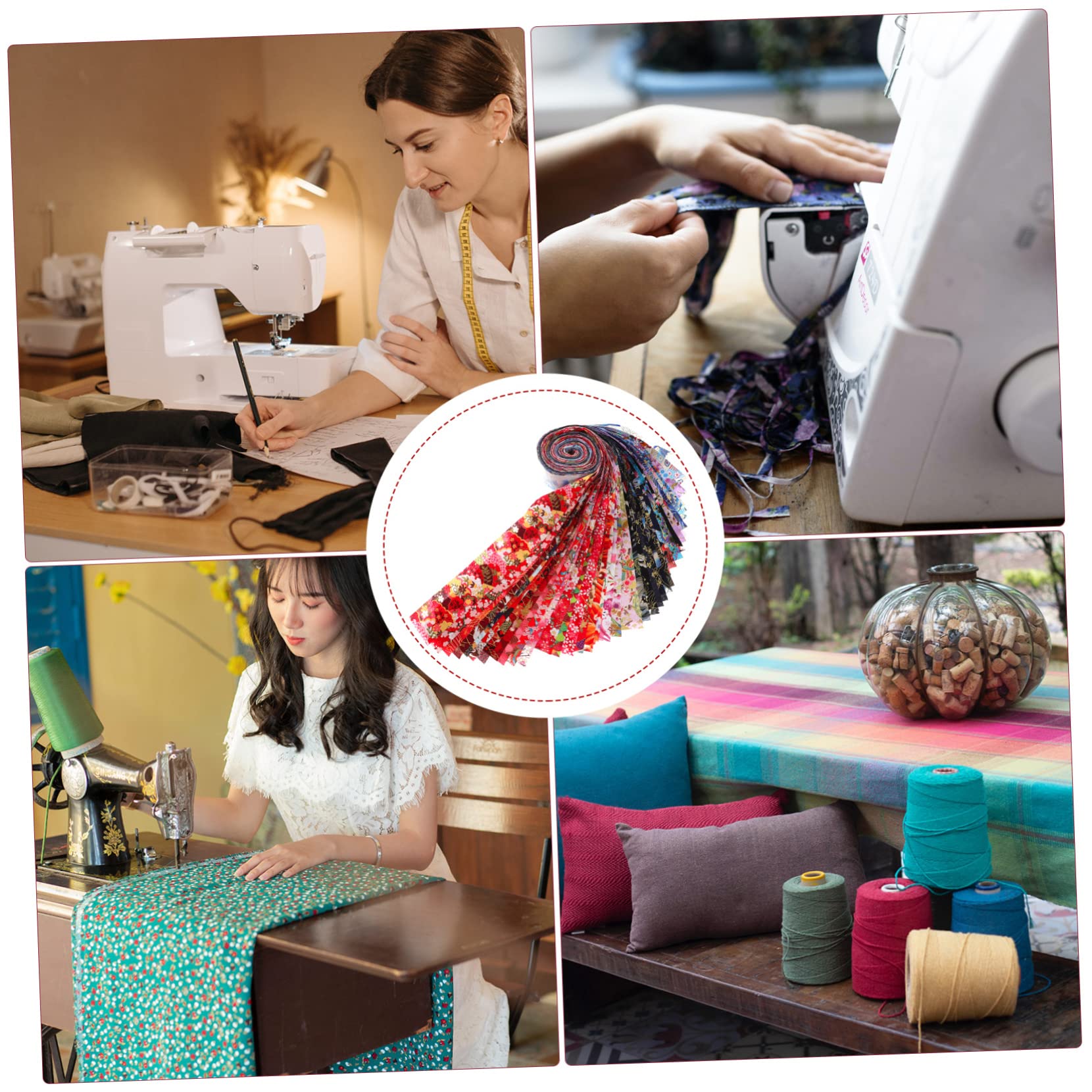 40blätter Baumwollstoffstreifen Patchwork Stoffpaket Quiltstoffe Nähstoffe zum Selbermachen Stoffbögen für Kleidung Taschen und Haarschmuck