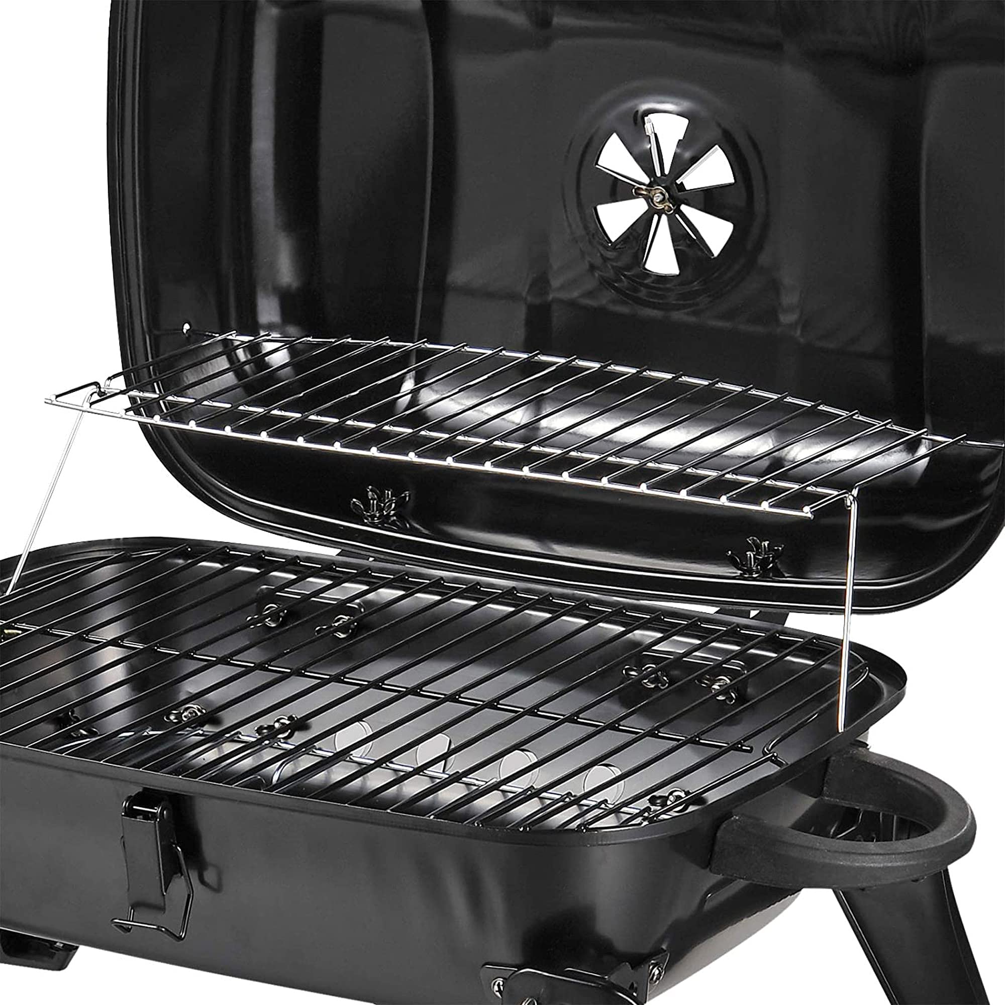 FAXIOAWA Griglia per Barbecue da Campeggio Pieghevole Portatile, griglia a Carbone, Barbecue Portatile per Barbecue con Griglie da Tavolo Pieghevoli con Coperchio, Cucina all'aperto