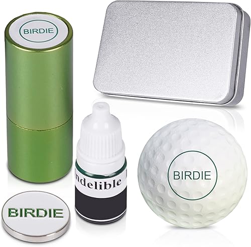 Golf Ball Stamp Reusable & Permanent Ink Golf Ball Marker Stamp Aluminum Golf Accessories Waterproof Golf Ball Marking Tool Gifts for Golfers Custom