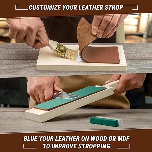 Miniatura 8 de BeaverCraft LS8 Leather Strop LS2P11 - Kit de cuero para afilar cuchillos