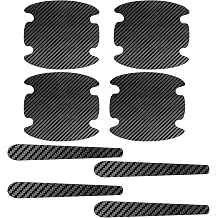 8PCS Car Door Handle Scratch Protector, Car Door Edge Guard, Carbon Fiber Auto Doors Handle Cup Paint Guard Protective Film, Self-Adhesive Scratch Collision Protection Guard for Autos Black