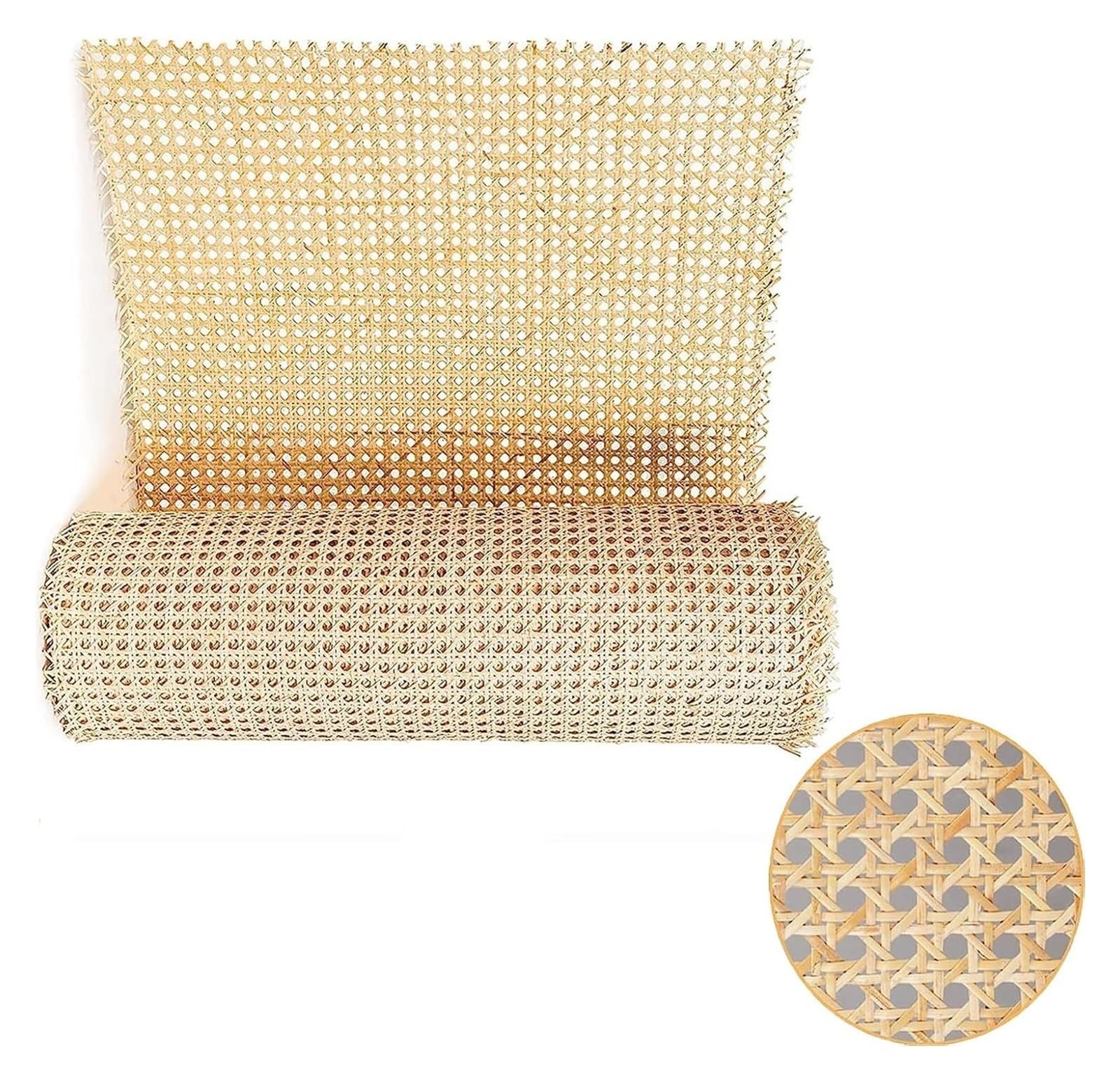 NIUSABOU Braided Rattan, Rattan Webbing for Caning Projects Pre Woven Open Mesh Cane Sheet 40cmx100cm