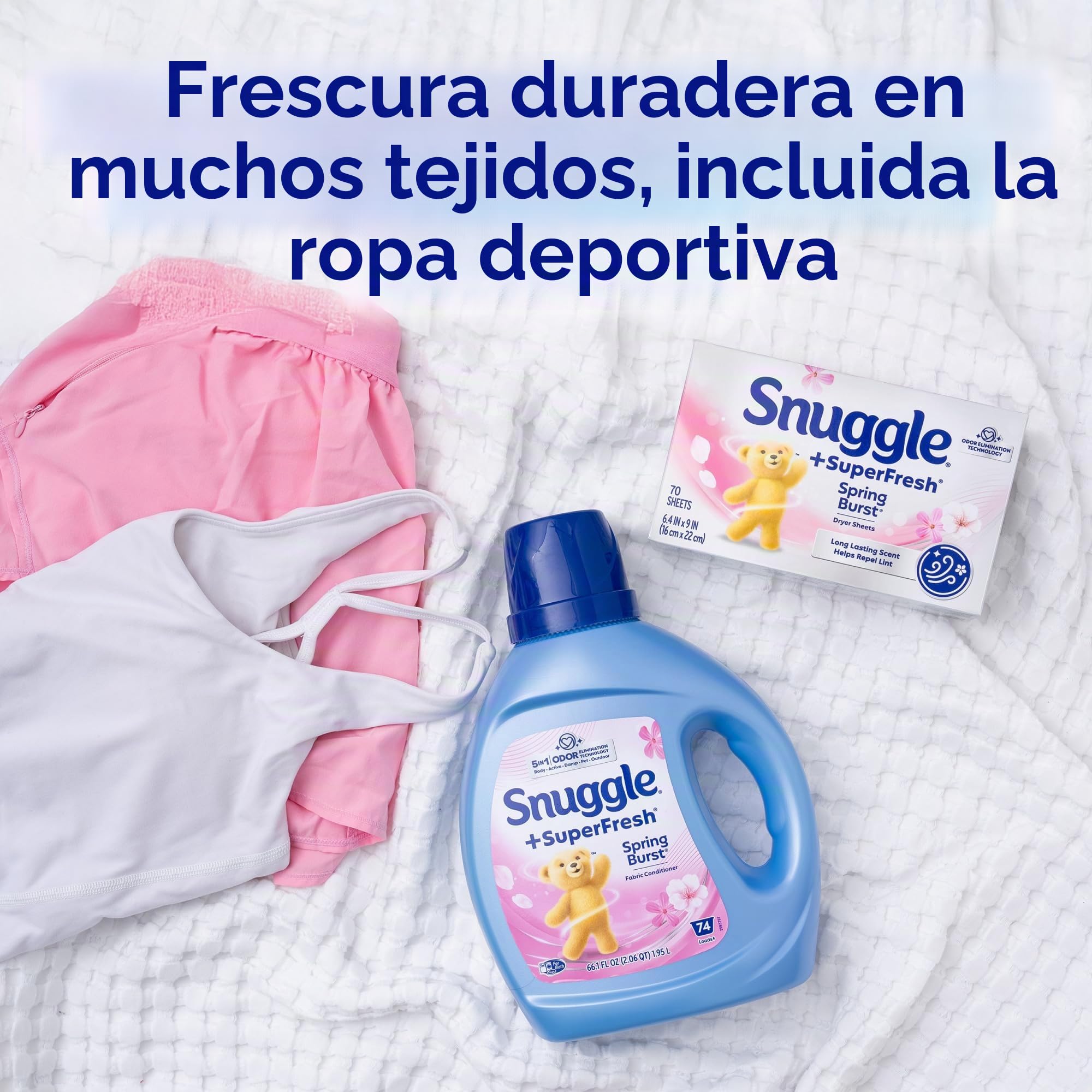 Snuggle Plus SuperFresh - Sábanas suavizantes con tecnología de control estático y eliminación de olores, explosión de primavera, 200 unidades