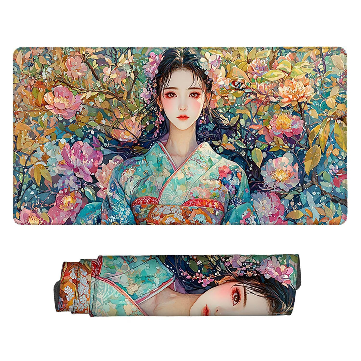 Podkładka pod mysz do gier, 1600 x 800 mm, XXL, duża gamingowa podkładka pod mysz, wodoodporna podkładka pod mysz, długa podkładka na biurko z przeszytymi krawędziami, mata na biurko z gumową