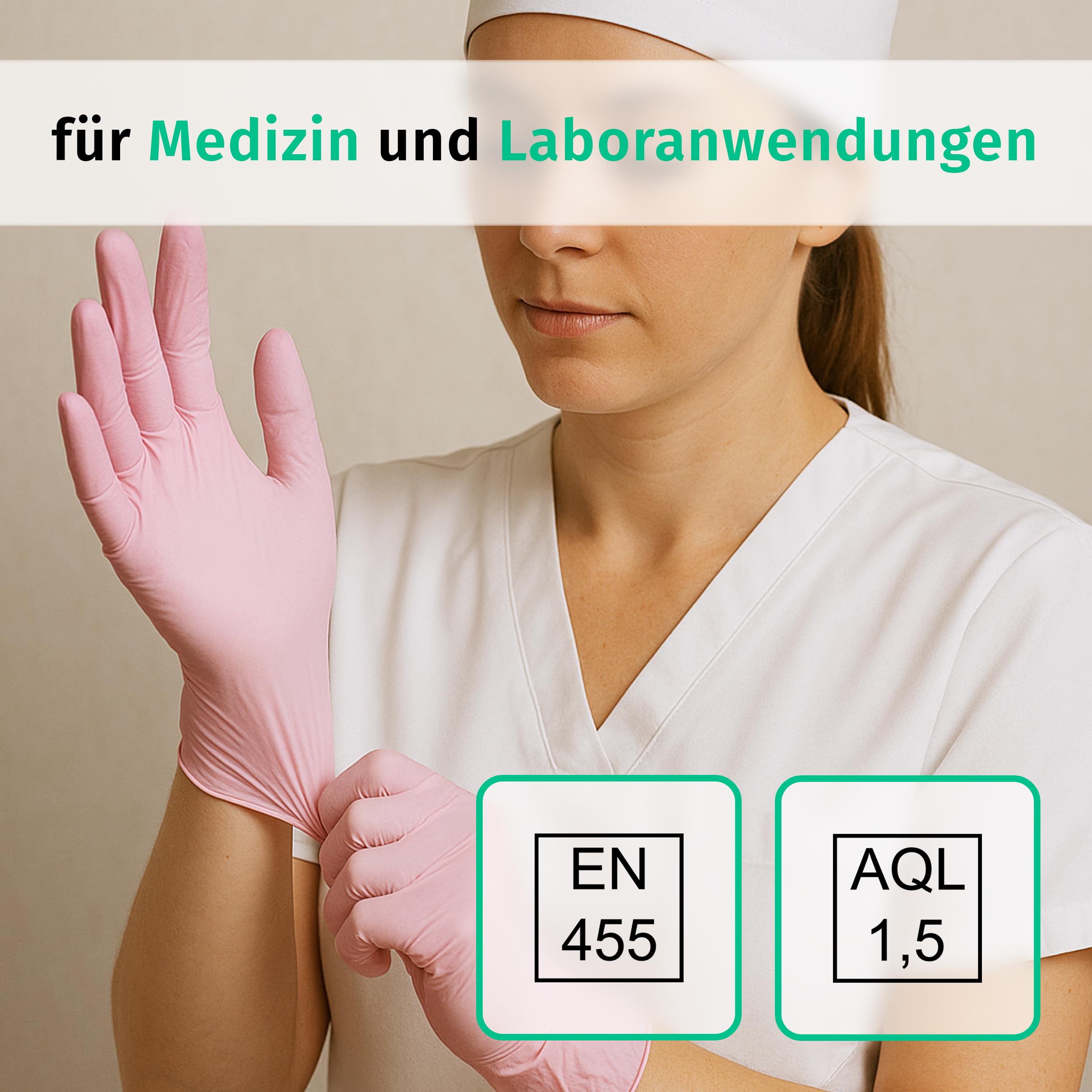 SF Nitrilhandschuhe M Rosa – 1000 Stück Einweghandschuhe, Einmalhandschuhe, Medizinische Handschuhe, Puderfrei, Latexfrei, Handschuhe Einweg zum Kochen, Putzen, für Medizin, Küche, Kosmetik, Haushalt