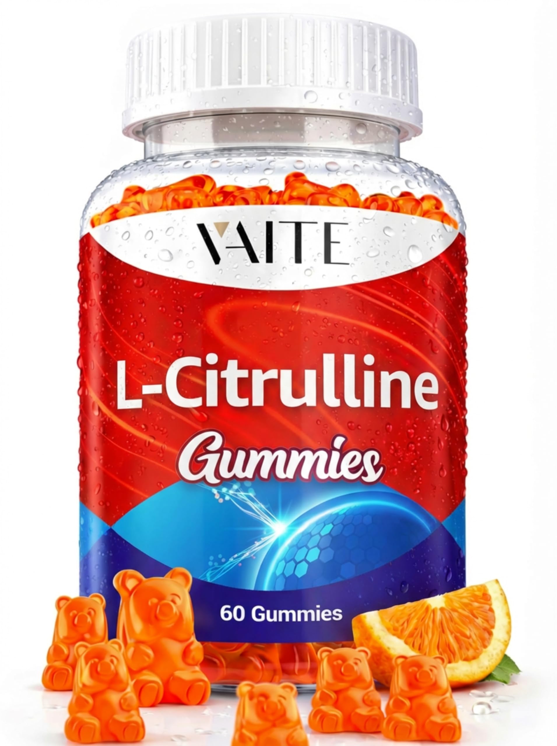 L Citrulline Gummies for Men - Powerful Vasodilator with Calcium, 1600mg per Serving, Extra Strength, Boosts Nitroxyl and Nitric Oxide Production, Supports Energy and Endurance, 60 Chewable Gummy