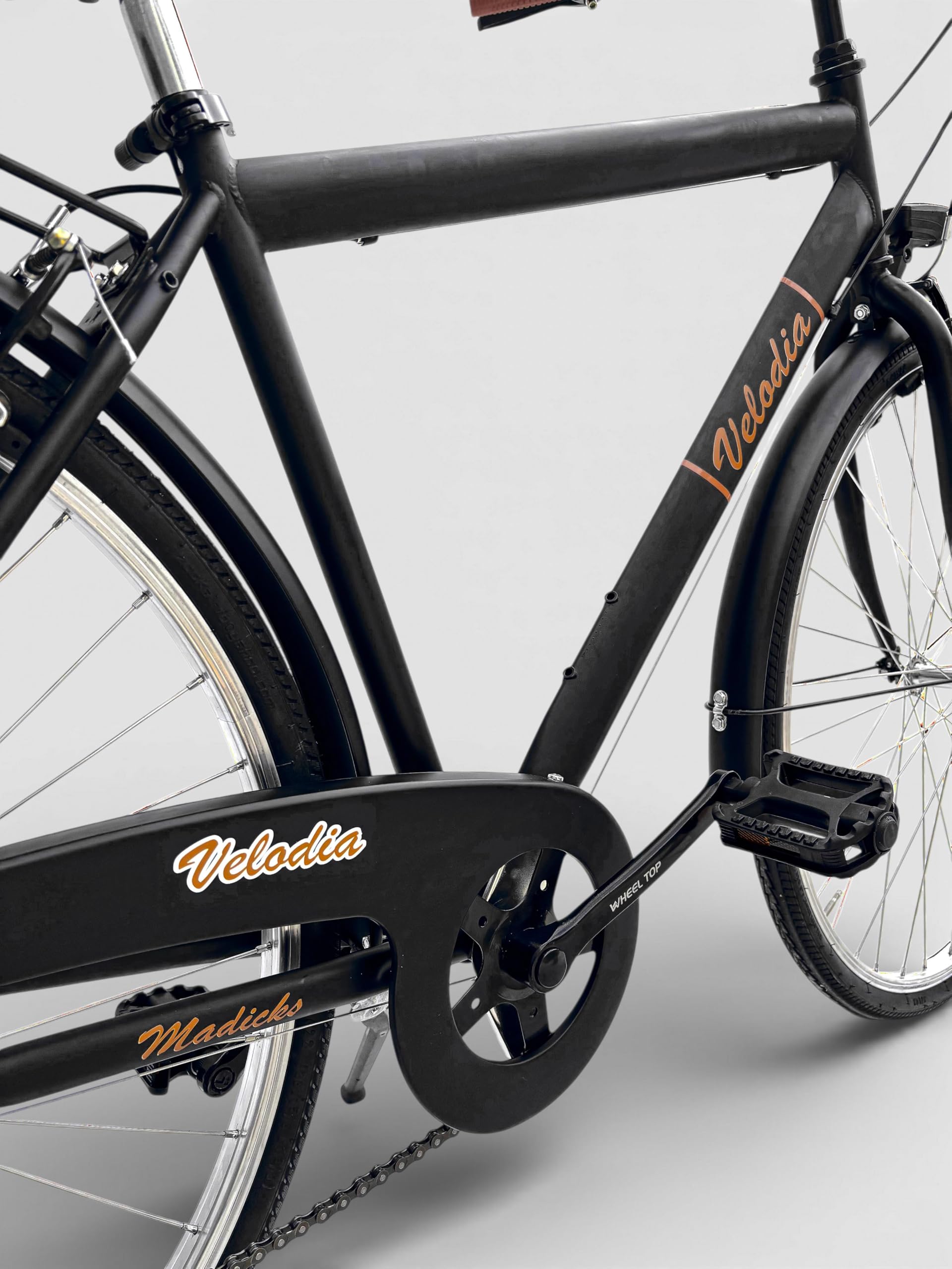 Bicicletta Uomo 28" Passeggio Nero Vintage Velodia · Bici da Città con Cambio Shimano · Comoda e Robusta · Perfetta per Spostamenti Quotidiani e Tempo Libero · Stile Retrò Elegante