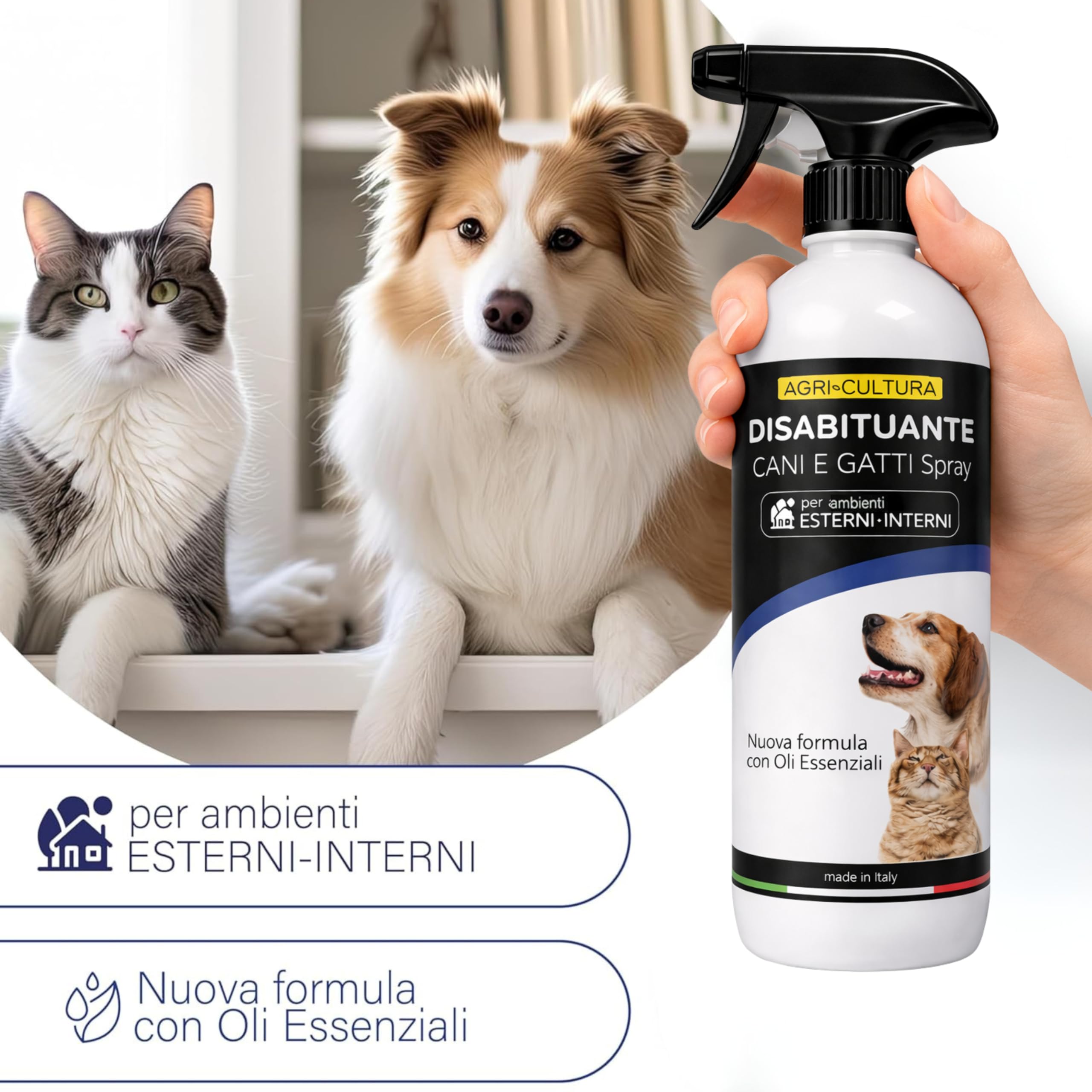 AGRI-CULTURA® | Ahuyentador para perros y gatos 1L antiorina | Repelente para perros y gatos antiorina listo para usar | Barrera natural para desacostumbrar a perros y gatos en casa y jardín.