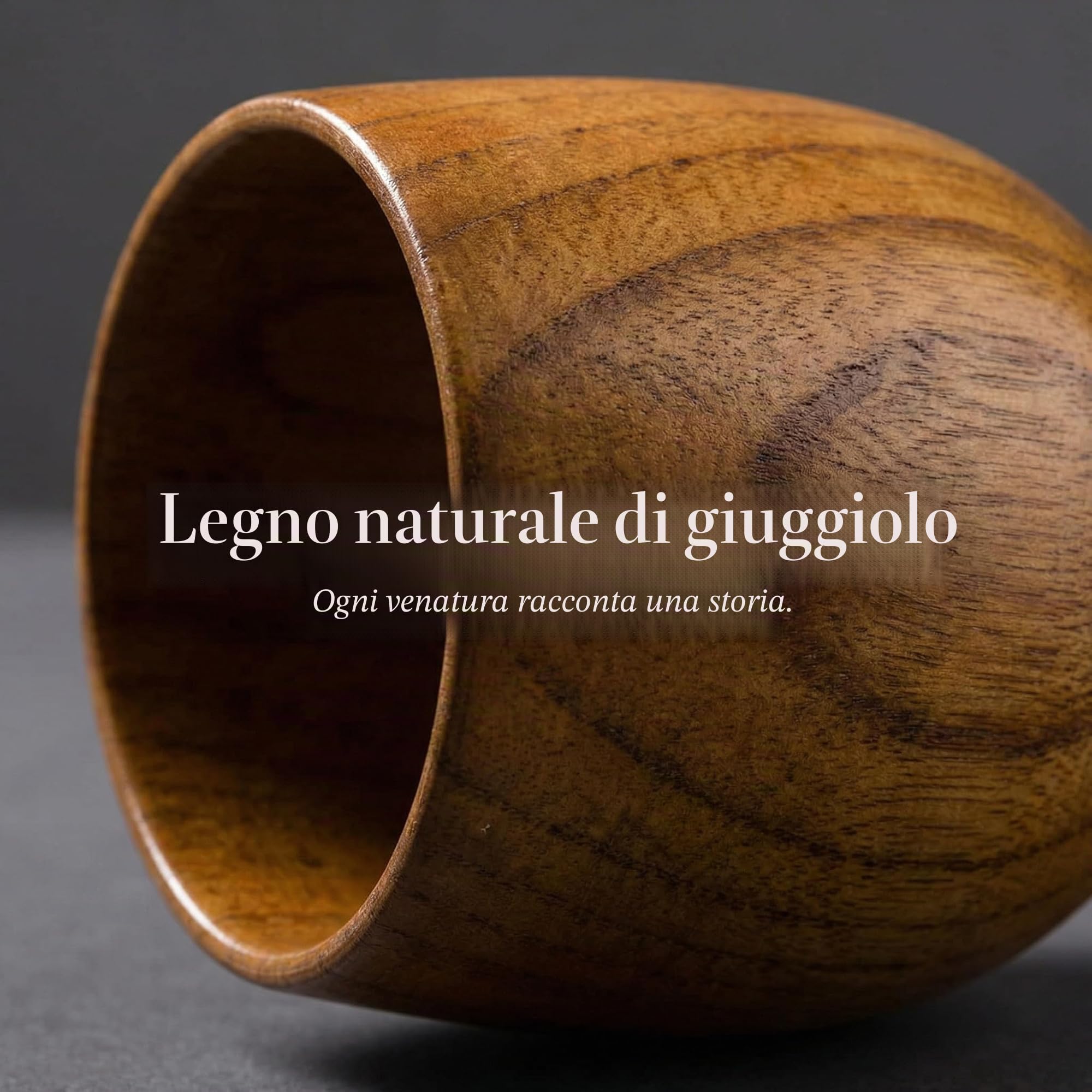 Hiceeden Confezione da 6 tazze da tè in legno, 113,4 g, in stile giapponese, realizzate a mano, in legno naturale, per bere, vino, latte, caffè
