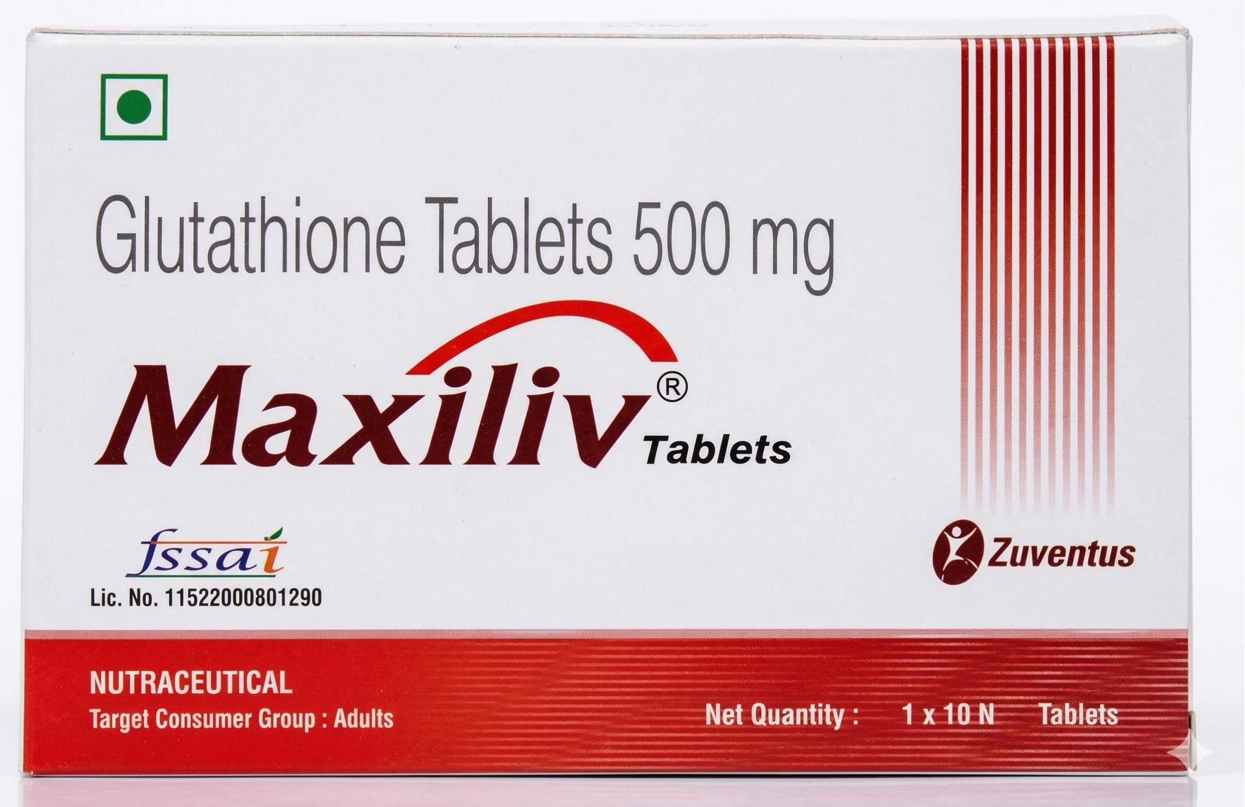 liv on glutathione MAXI LIV (Glutathione 500 MG) 10 Tablets strip : Amazon.in: Health &  Personal Care