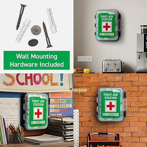 Miniatura 5 de Gabinete grande de primeros auxilios de montaje en pared para negocios, oficina, escuela, almacén y seguridad en el lugar de trabajo  Suministros