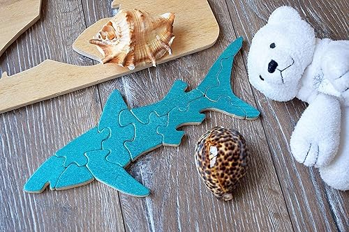 Miniatura 3 de Shark Wooden Puzzle Toy Montessori Activity Toys Sea Animal Seashore Puzzles Nursery Coastal Sea Animals Fish Fisher Gift Educational Waldorf Eco
