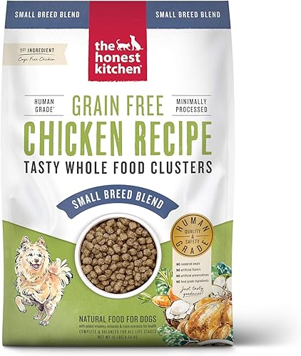 The Honest Kitchen Whole Food Clusters - Alimento seco para perros de raza pequeña, sin granos, pollo, bolsa de 10 libras