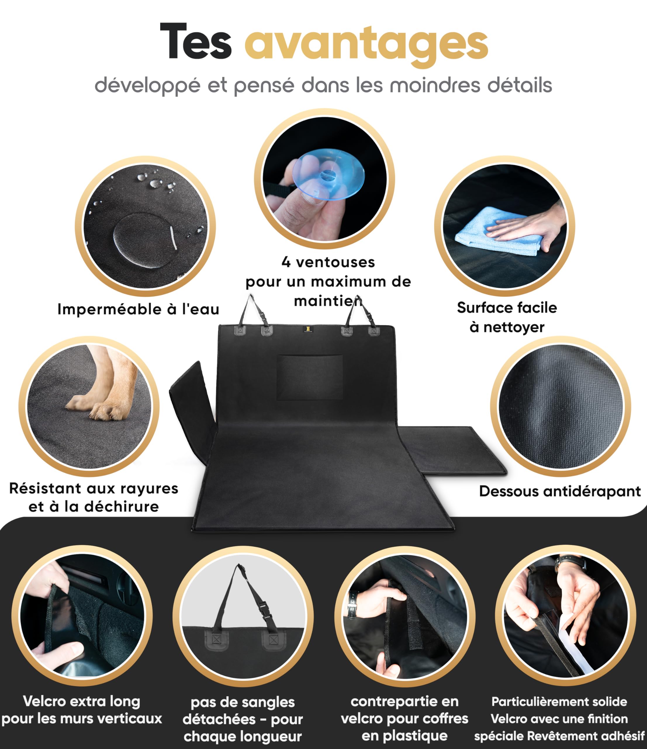 Protection de Coffre Universelle Heldenwerk - Idéal pour Les Chiens - Espace de Coffre avec Protection de seuil - Installation Rapide
