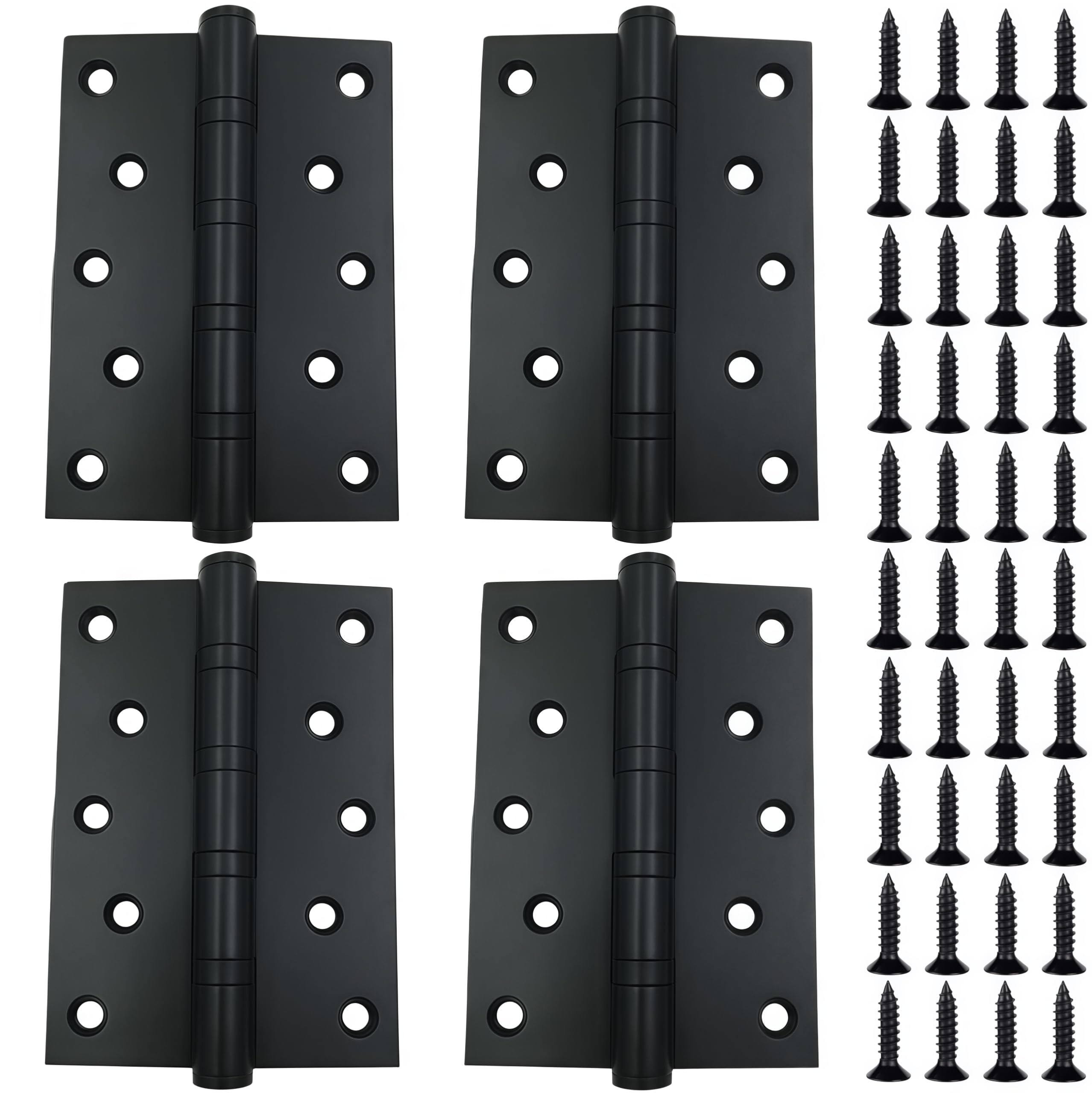 Hinges 4 Pack of 5 Inch (129*89*3mm) Stainless Steel Casement Hinges Black