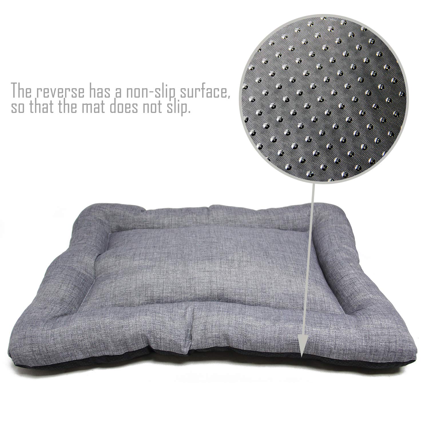 BPS - Coperta, materassino per cani e gatti, cuccia per animali domestici antiscivolo, misura S/M/L, portatile, materasso, divano con cuscino morbido (M: 87 x 67 cm, grigio) BPS-14095GR