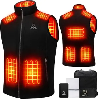 Heated Vest for Men with Battery Pack, Lightweight Soft Fleece Electric Vest with 8 Heating Zones for Hunting Hiking