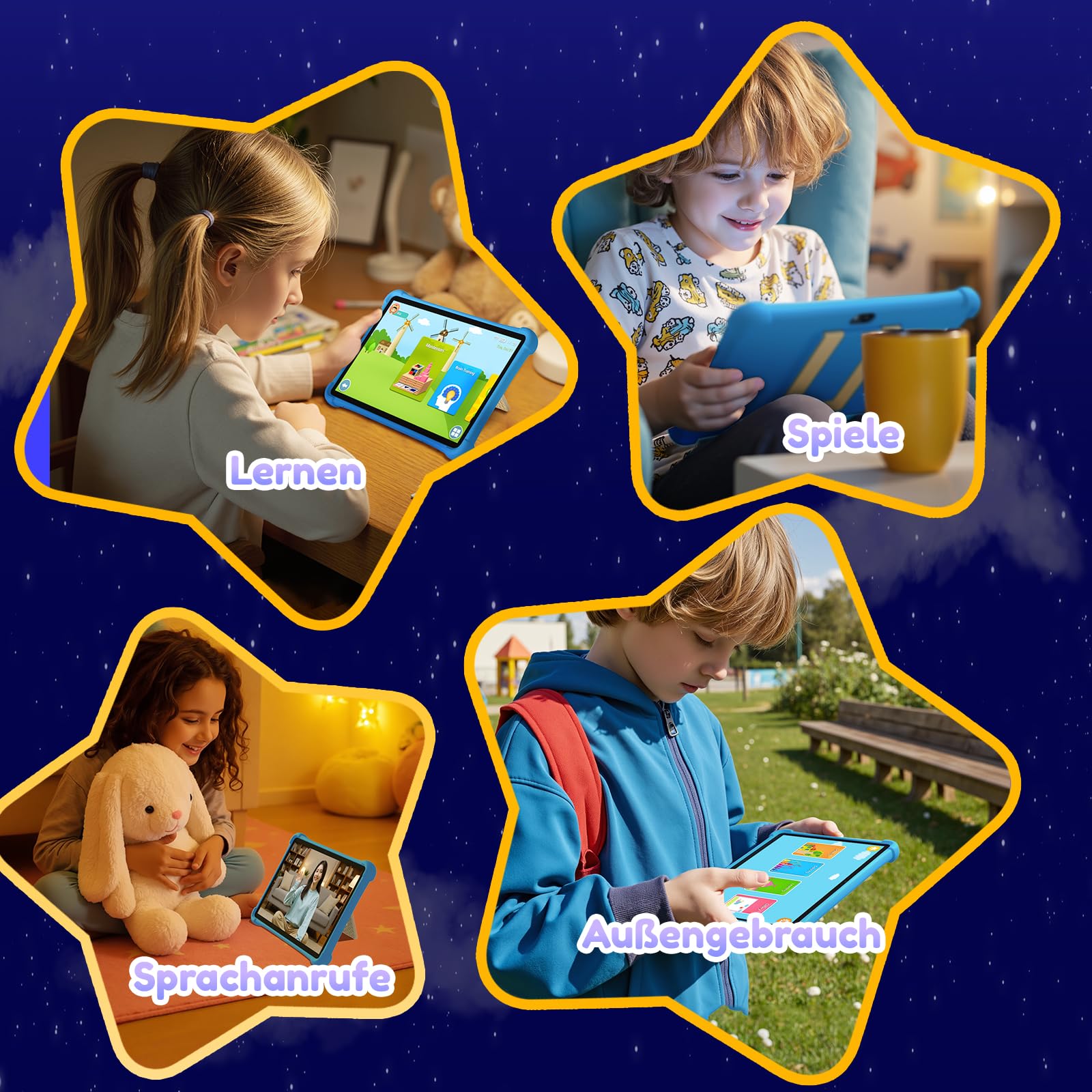 ALLDOCUBE 10-Zoll LTE-Kindertablet, iWaWa Kinderschutz, Android 15, Blau | 7GB RAM+64GB ROM (512GB TF), 5500mAh, 4G-Telefonie, GPS, Stoßfeste Schutzhülle, iPlay 70 SE