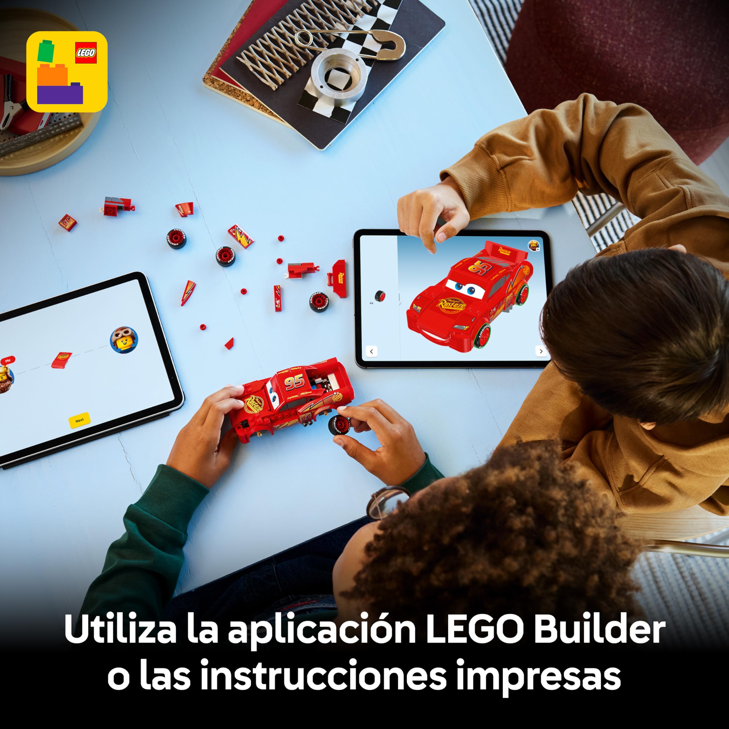 LEGO Speed Champions Rayo Mcqueen Coche de Juguete - Kit de Maquetas Coleccionable - Regalo para Niños y Niñas Fans de Las Películas de Cars de Disney Pixar 77255