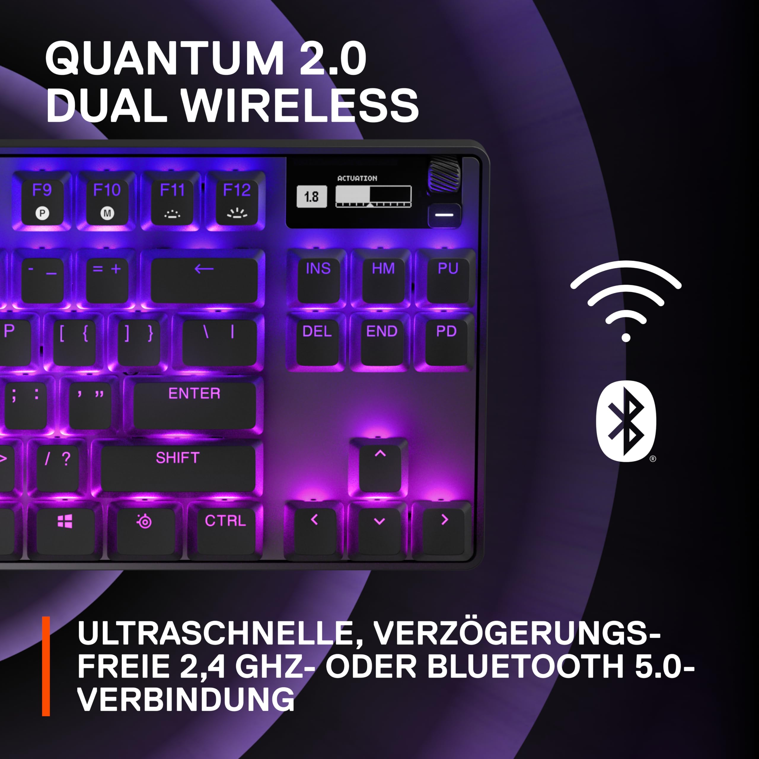 SteelSeries Apex Pro TKL Wireless HyperMagnetic Gaming-Tastatur – E-Sports TKL-Formfaktor – Anpassbares Ansprechverhalten – PBT-Keycaps – Bluetooth – 2 – Bild 6