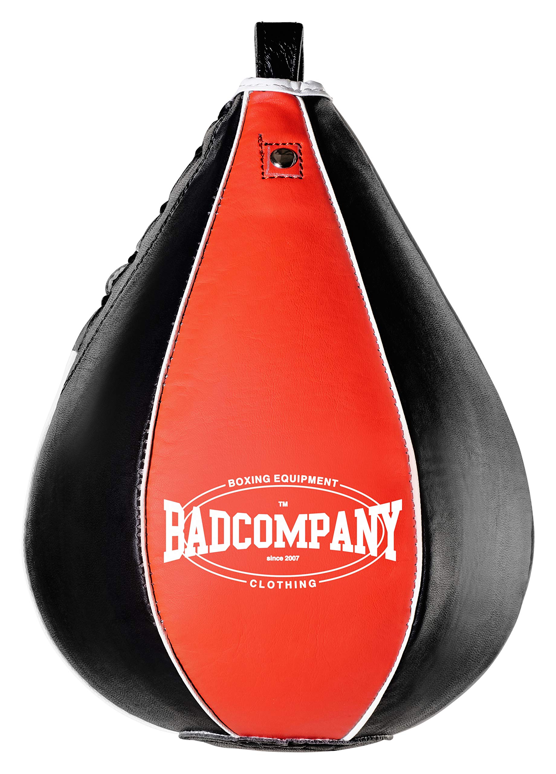 Profi PU Boxbirne medium schwarz/rot - PU Speedball im 6 Elementen Design