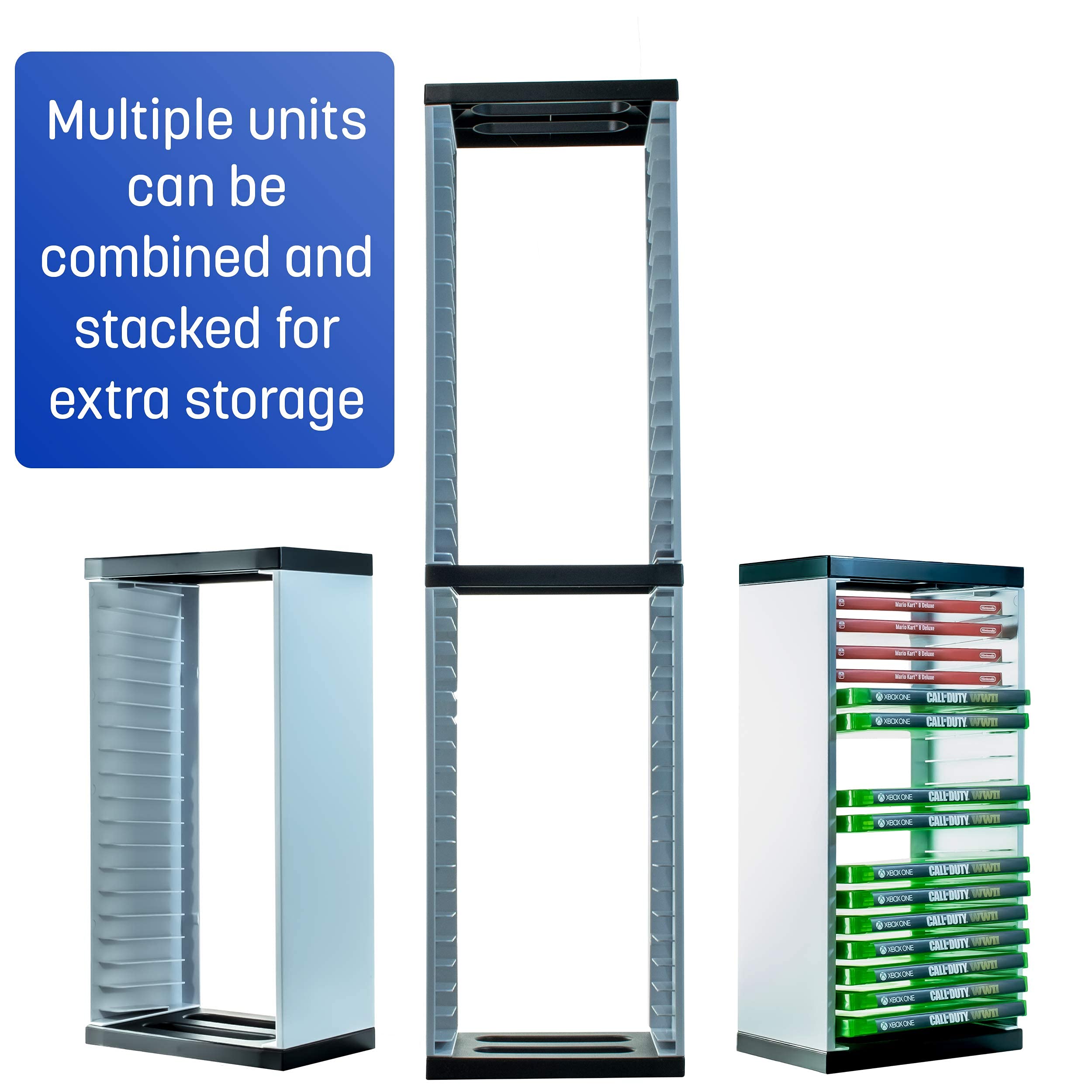 Tour de rangement jeux PS5 - universelle pour Stockage 36 disques ou Blu-Ray Support PS4, Xbox One, Series X/S, Nintendo Switch et