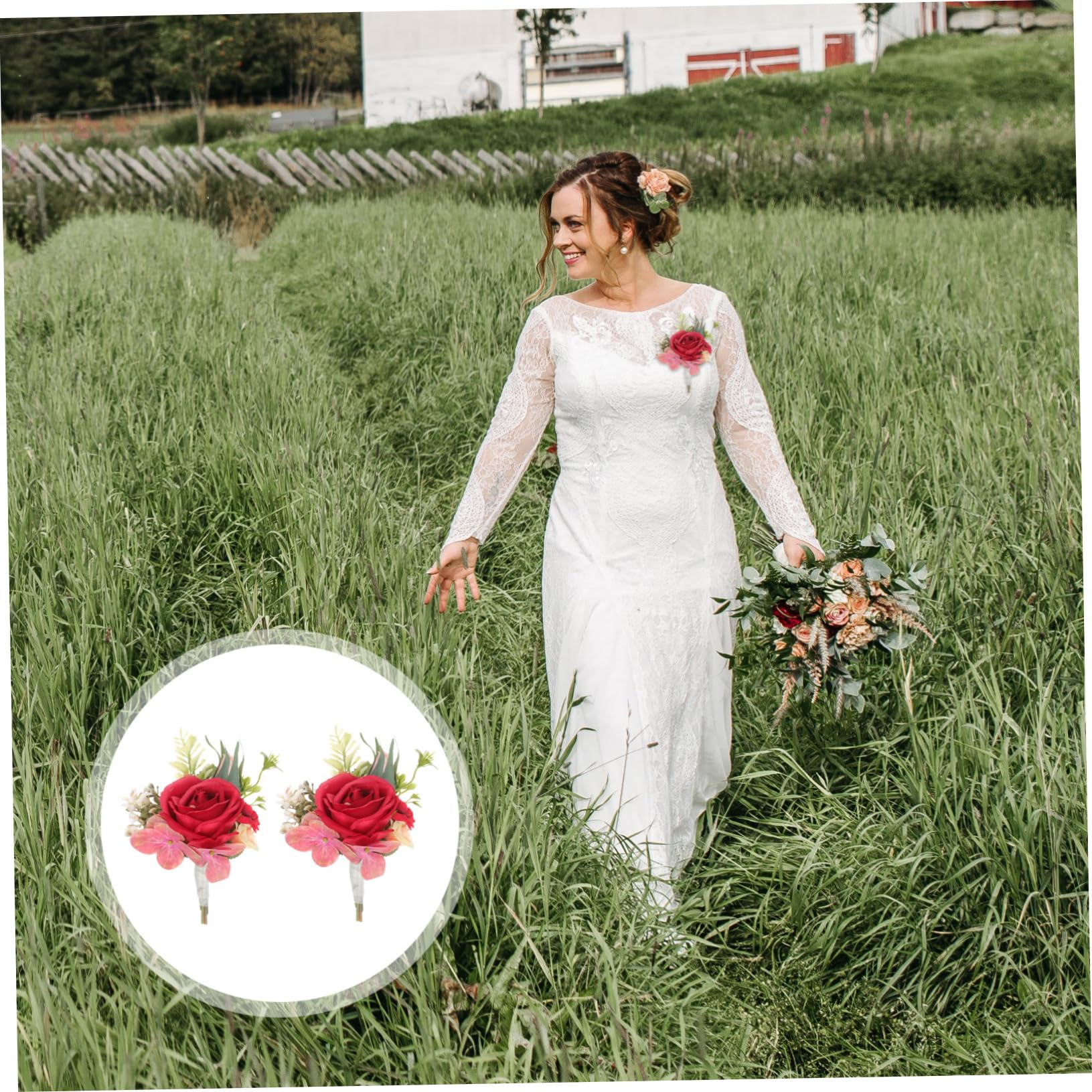 8stücke Kunstblumen Anstecknadel Für Hochzeitscorsage Mit Eleganter Roter Für Anzüge Und Festliche Anlässe Und Langlebig