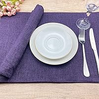 Vista 7 de Weabetfu Cloth Placemats Set of 6 Heat Resistant Dining Table Placemmats Cotton Linen Machine Washable Kitchen Table Mats Wrinkle Free Thick Fabric