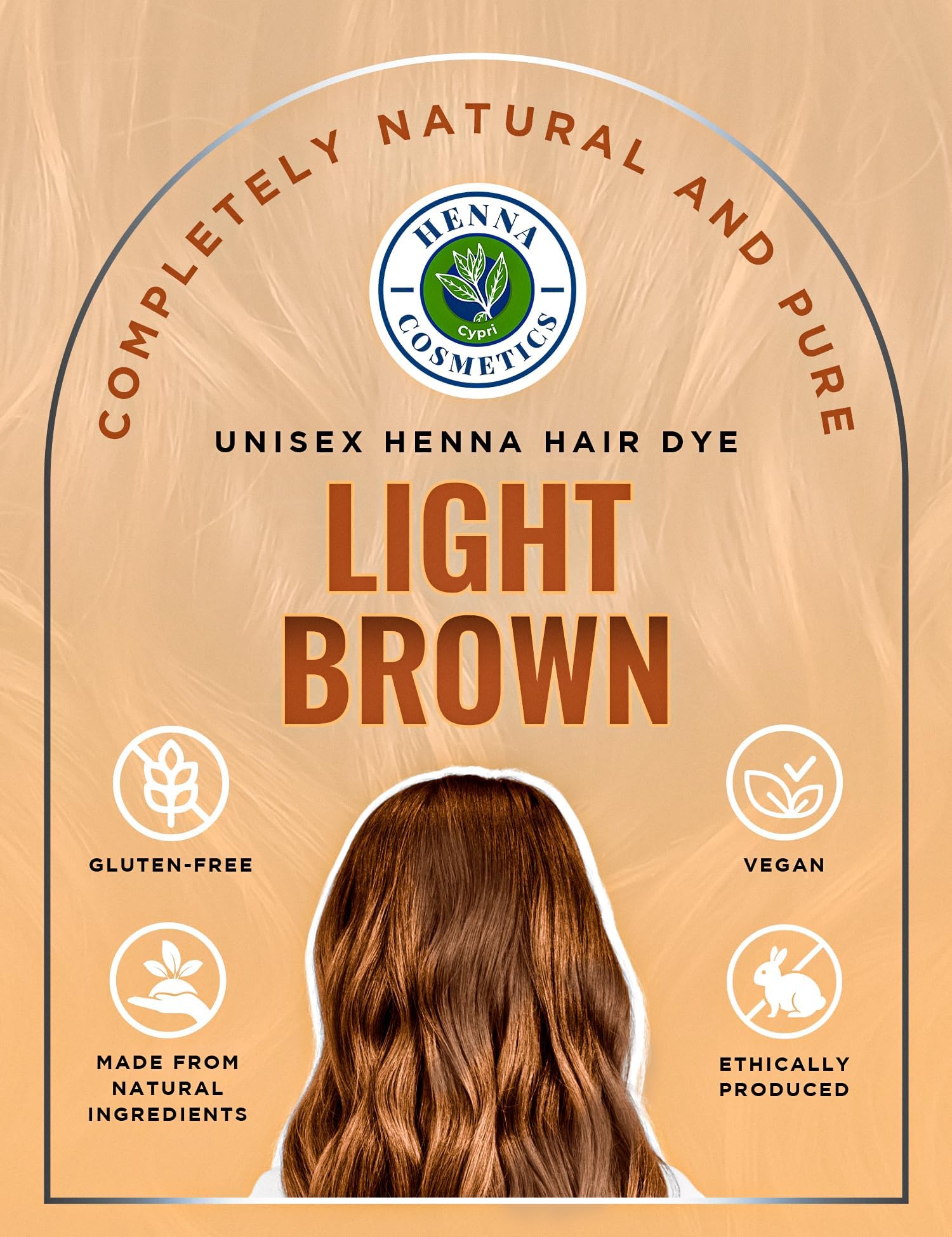 Natural Henna Hair Color Dye, 100% Pure Henna Powder for Hair Growth Organic (Light Brown, 100 Gr + Free 50 Gr.)