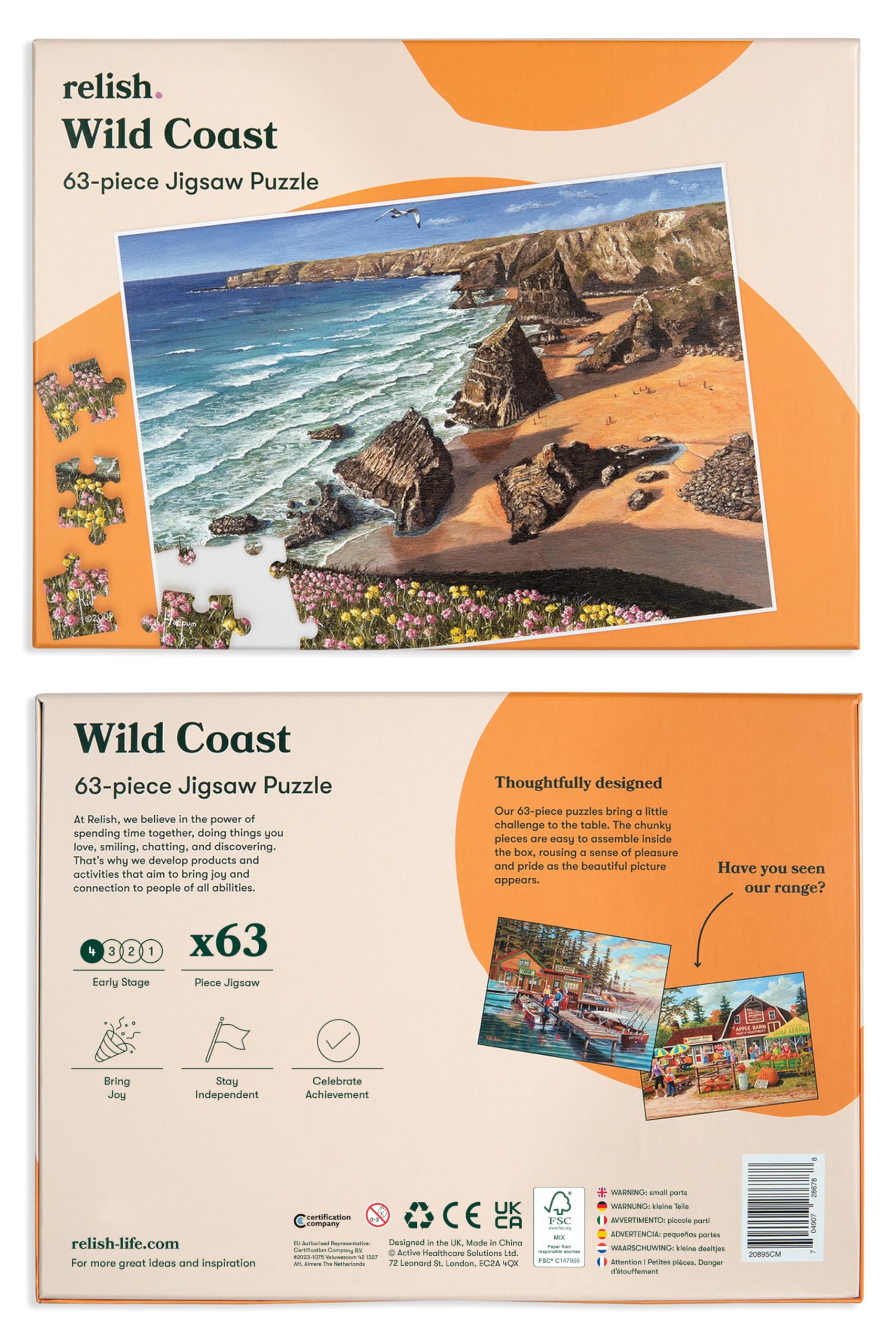 Relish ‘Wild Coast’ Puzzle 63 Pièces : Activités Adaptées aux Seniors Atteints de Démence ou d’Alzheimer