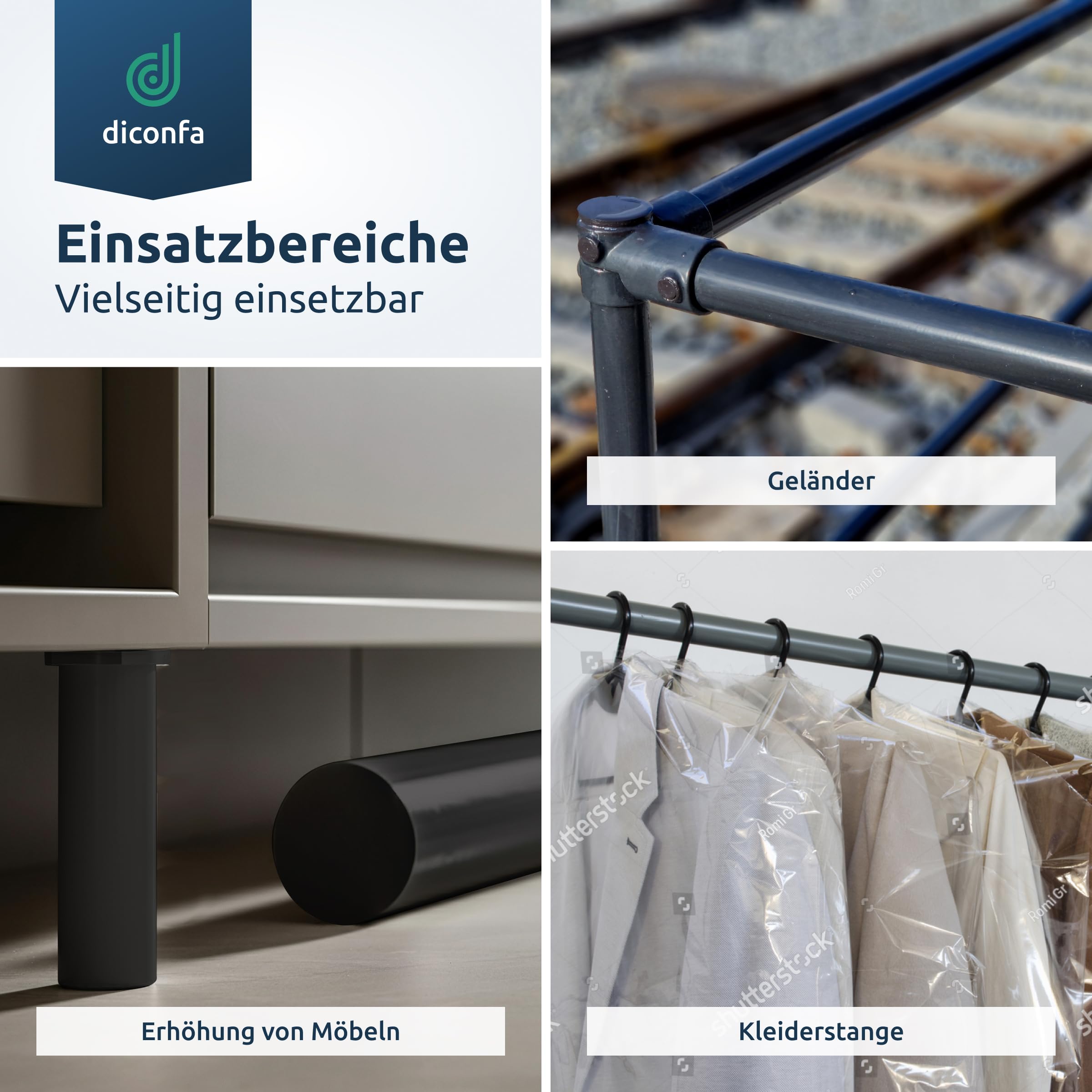 Diconfa PVC Rundstab Schwarz – 60x300mm, Vollmaterial, Robust, UV-stabil, Witterungsbeständig – Für Drehen, Fräsen & Modellbau