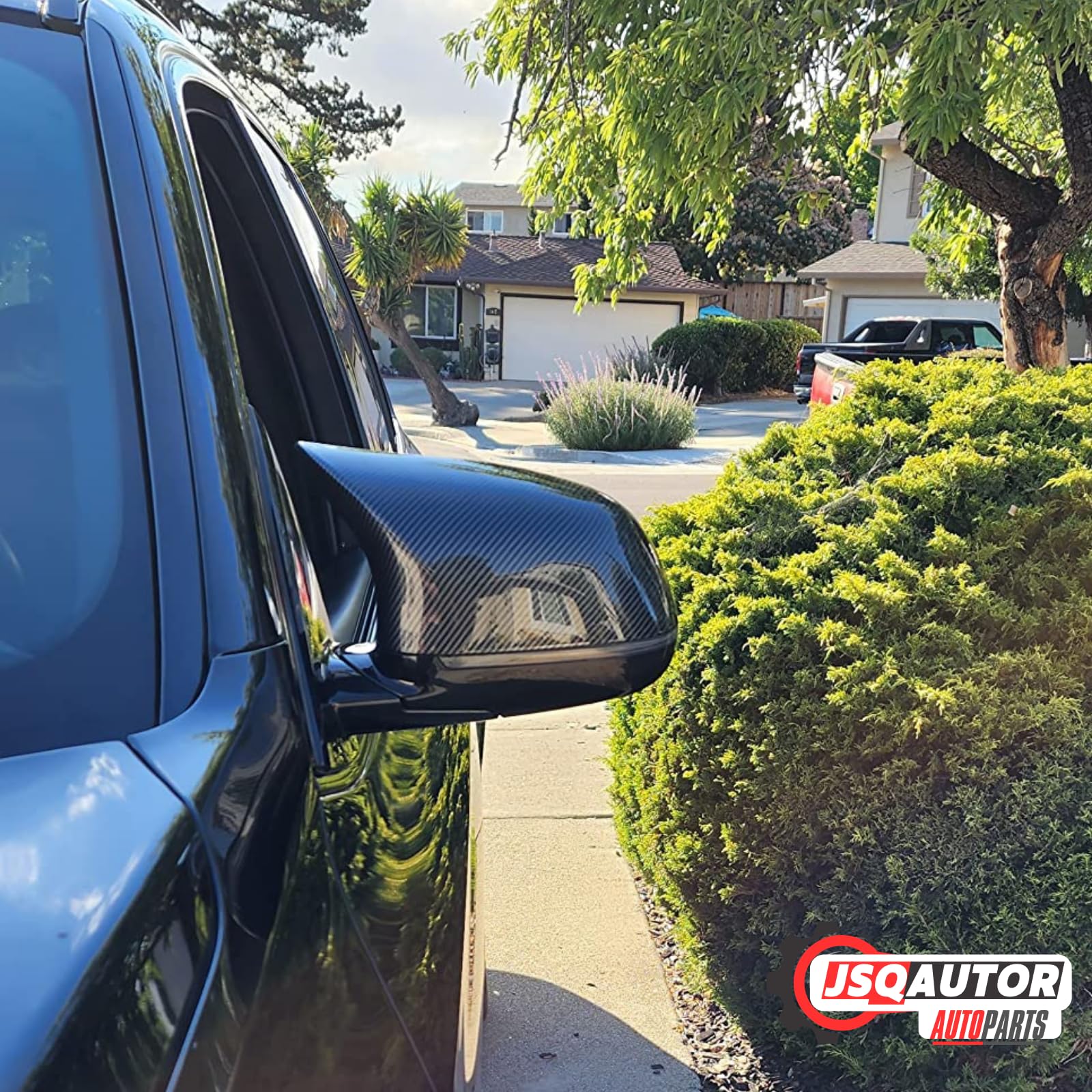 Sport Spiegelkappen Passt auf 2011-2019 BMW X5 F15 X3 F25(LCI) X6 F16 X4 F26 Tuning Auto Zubehör Aussen Accessoires - Optik Kohlefilm Schwarz, M Look