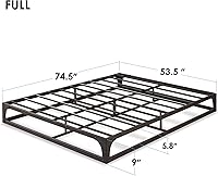 Vista 54 de Somier de cama individual Mellow 9 pulgadas, con base de colchón de láminas de acero resistente Negro