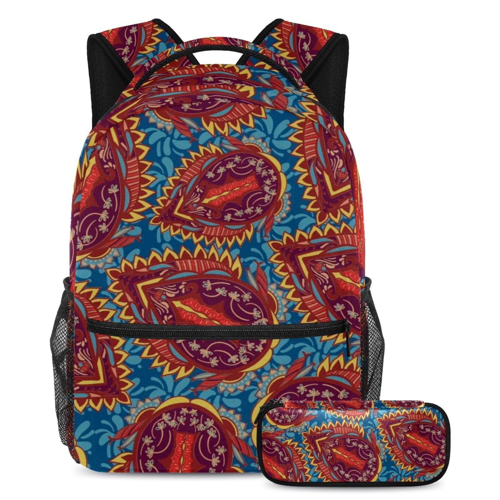Sac à dos écossais avec trousse multicolore pour la rentrée des classes