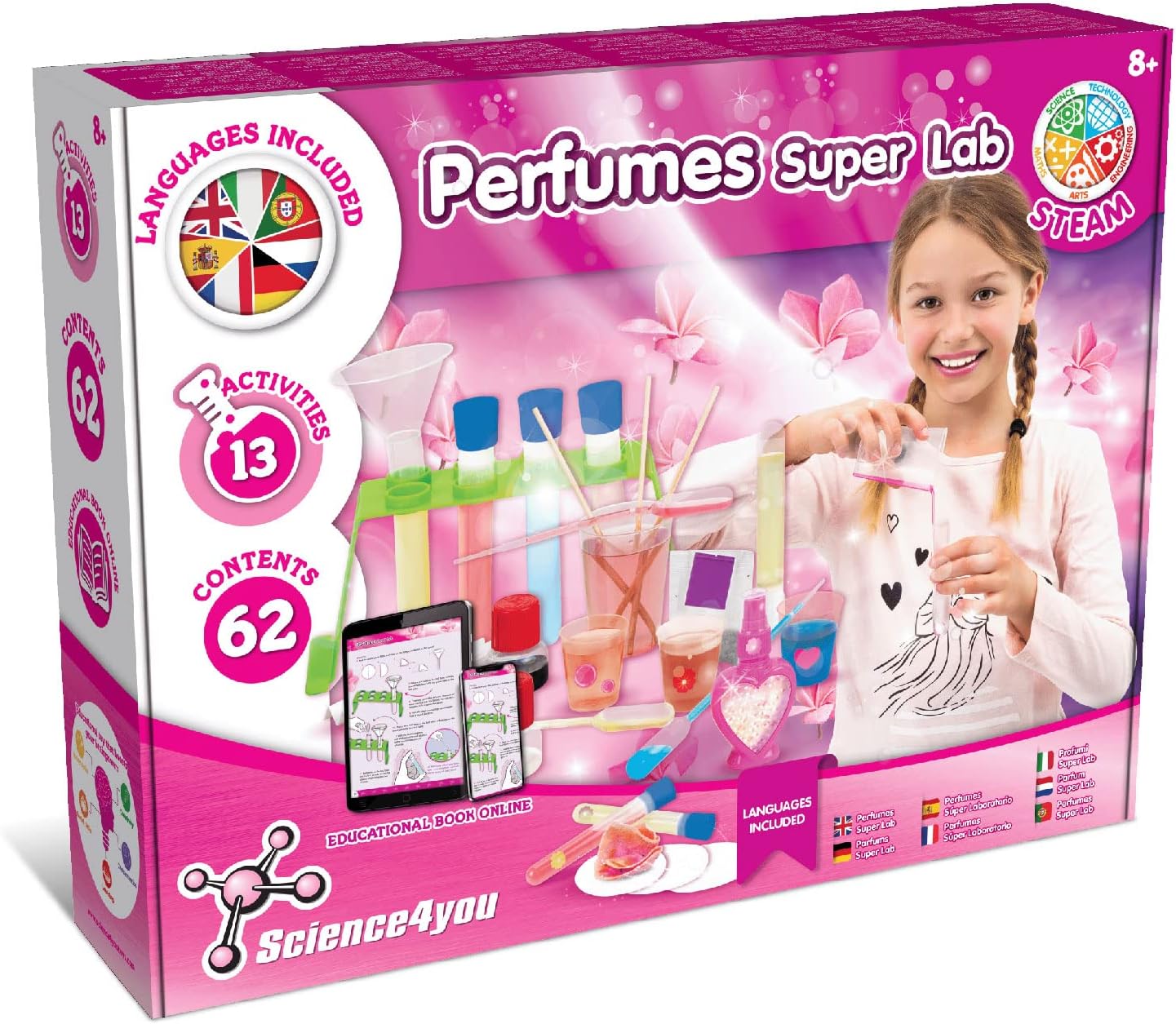 Super Perfume Making Kit for Kids 8+ Years Old - Make Your Own Perfumes for Girls + 13 DIY Crafts for Kids, Toys, Games and Gifts for Girls Age 8 9 10 11 12+