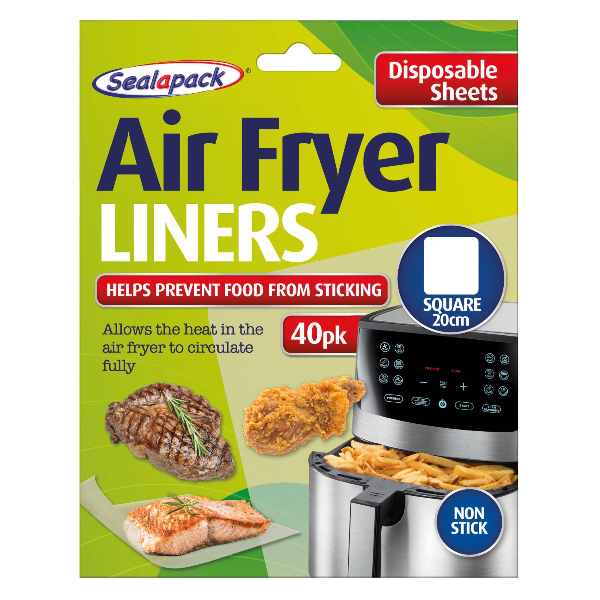 Pack Of 40 Sheets Disposable Air Fryer Liner Square 20Cm from B&Q