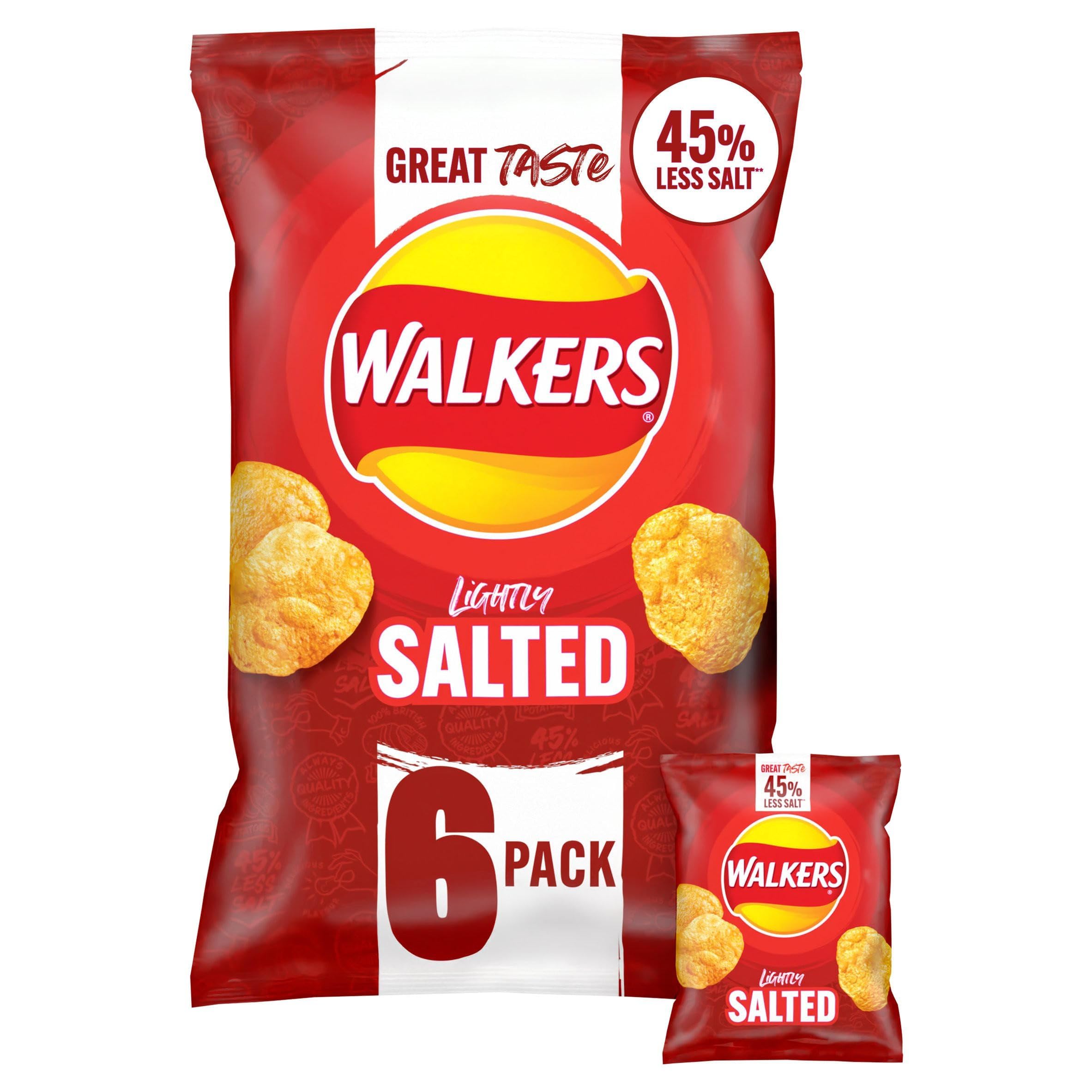 Less Salt Lightly Salted Multipack Crisps 6x25g
