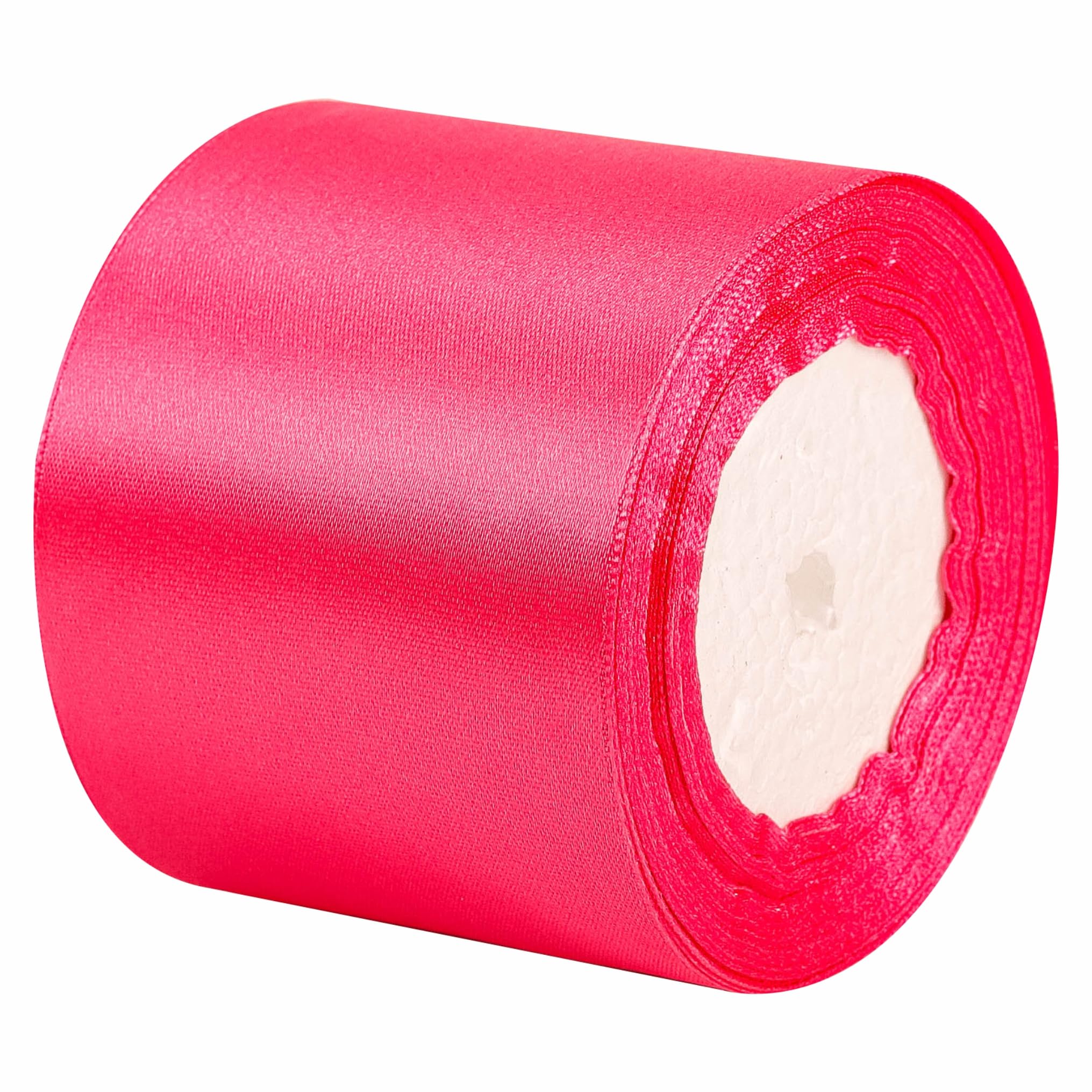 75mm Wide Rose Solid Satin Ribbon for Gift Wrapping 22M,Silk Thick Ribbon Polyester Ribbons 75mm for Crafting Christmas,Hair Bows