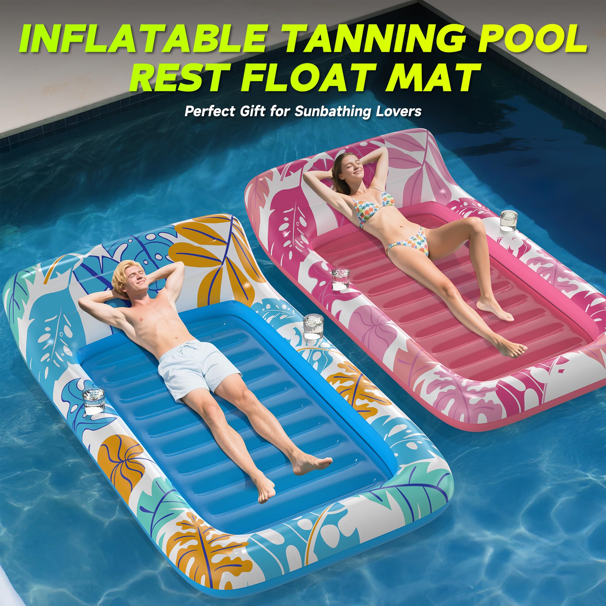 CACSPS Piscine gonflable avec porte-gobelet
