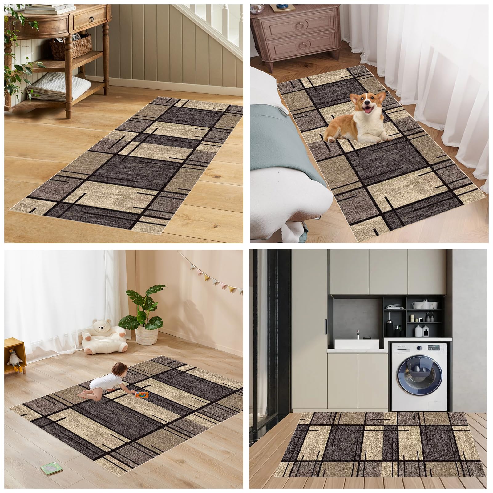 Tappeto Extra Lungo per Corridoio Antiscivolo Lavabile Tappeto Cucina Tappeto Runner Ingresso Tappeto per Corridoio per Lavanderia Scale Ingresso Bagno Camera da Letto 40 x 280 cm