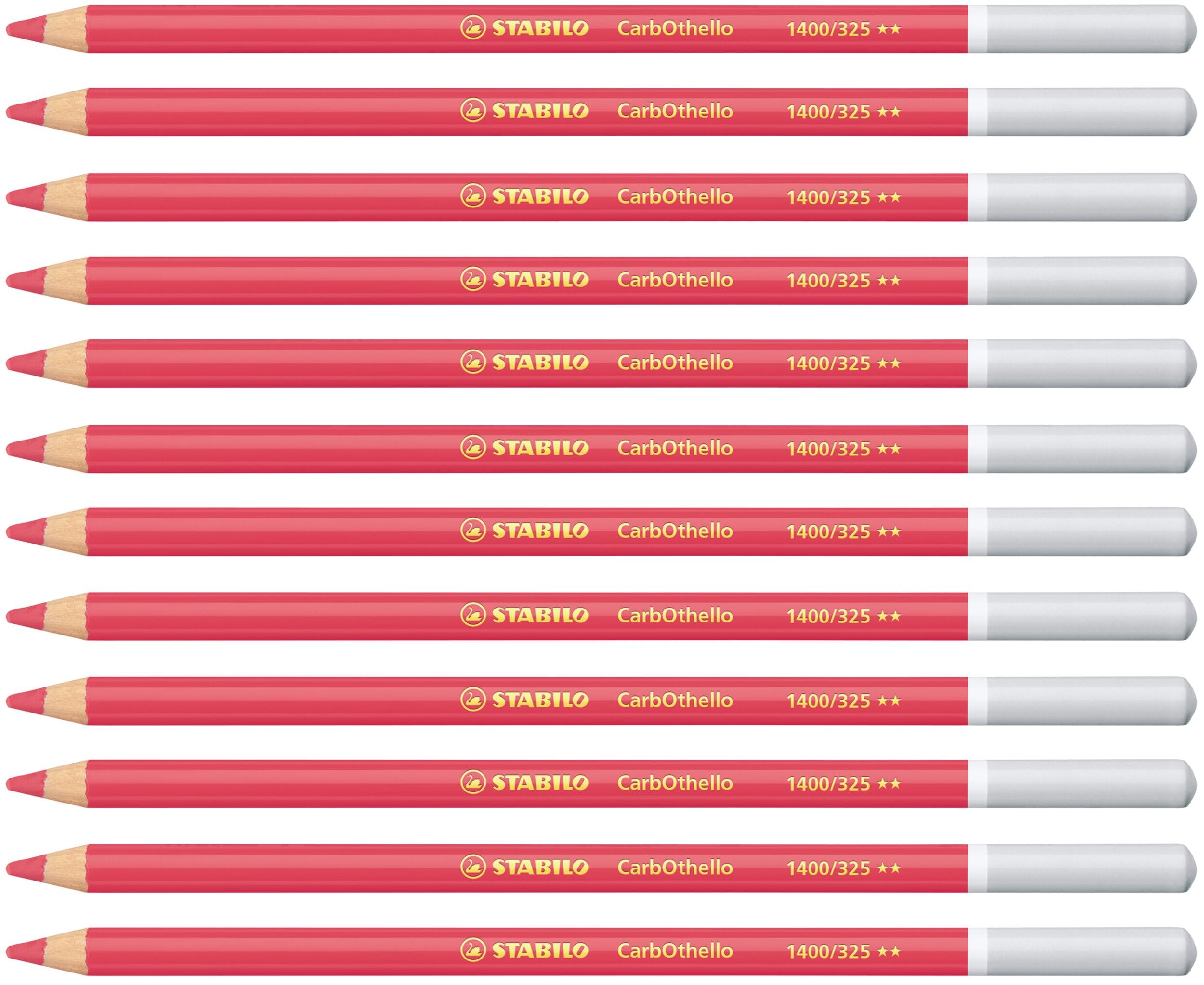 STABILO CarbOthello - Chalk-Pastel Pencil - Pack of 12 - Carmine Red Deep