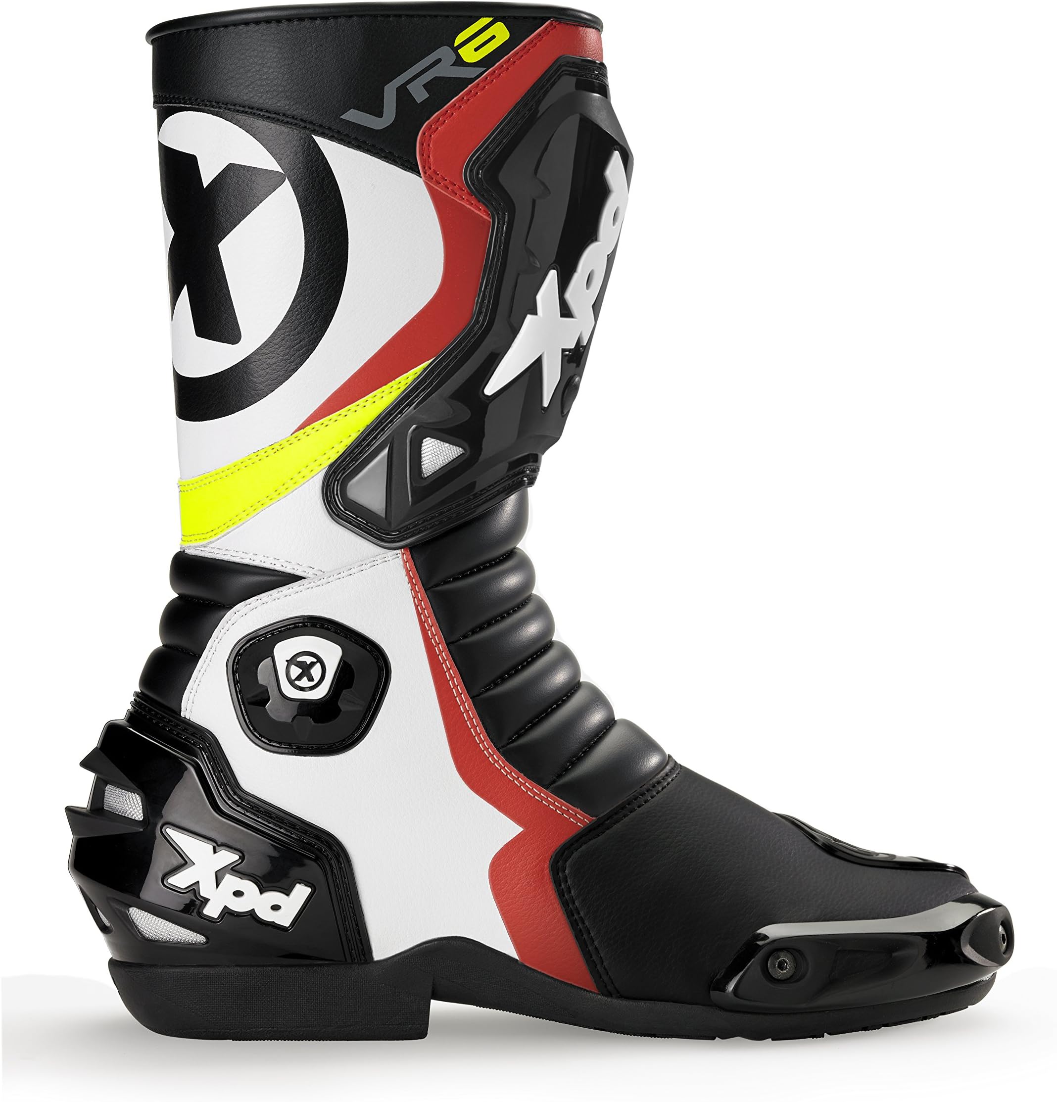 XPD S58-176-36 Racing Motorcycle Boots VR6.2, Black/White/Red