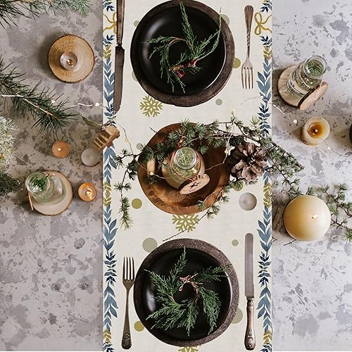 Miniatura 4 de BOTB LIHM Camino de mesa con diseño de cascanueces para decoración de mesa de invierno, Navidad, 13 x 72 pulgadas de largo