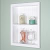 Fox Hollow Furnishings 14x18 Sloane Recessed Wall Niche Medicine Cabinet Replacement, in The Wall Bathroom Cabinet Insert ShelfShelves, Made in North America, Real Wood, NO MDF, White Beadboard Back