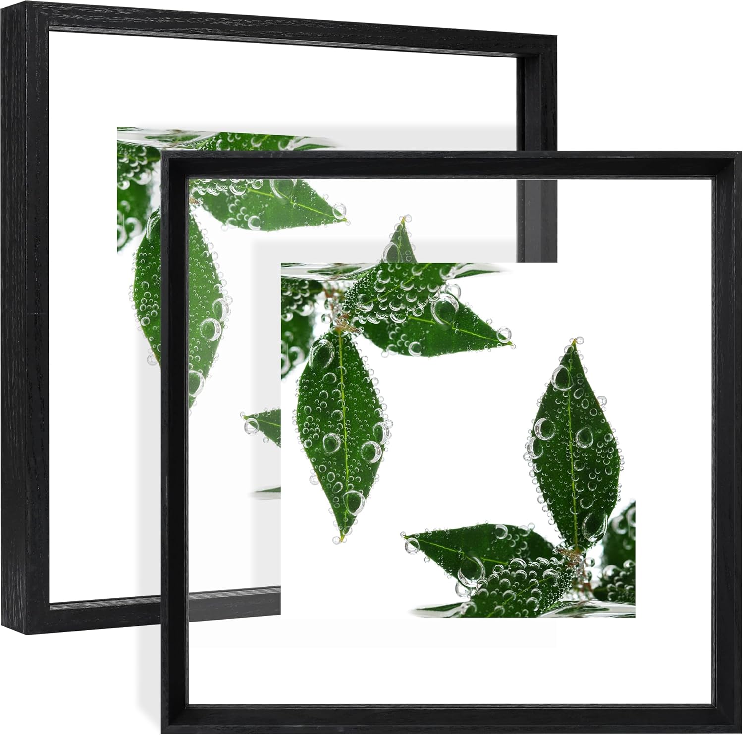 YOTINTIN 12x12 Floating Frames 2 Pack Wooden Photo Frame