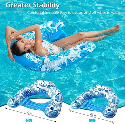 Miniatura 6 de Jasonwell Flotadores inflables de piscina para niños, paquete de 3 flotadores de piscina y silla inflable Jasonwell para piscina