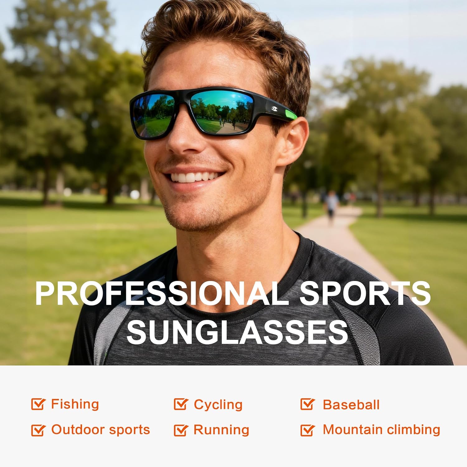 suoso Sports Polarized Sunglasses for Men: Women UV400 Protection Wrap Around Sun Glasses for Golf Fishing Running Driving - Image 2